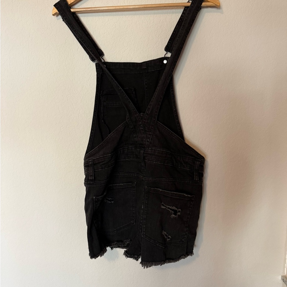 Express Black Denim Overall Dress